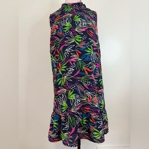 THML Vibrant Floral Sleeveless Dress with flutter hem in size large